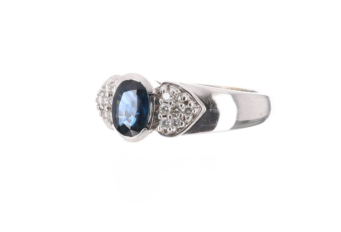 1.21tcw Natural Sapphire & Diamond Ring 14K