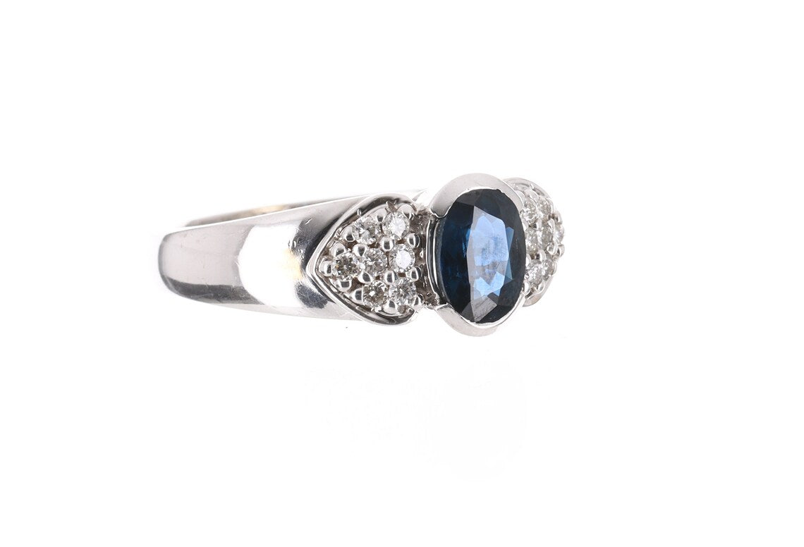 1.21tcw Natural Sapphire & Diamond Ring 14K