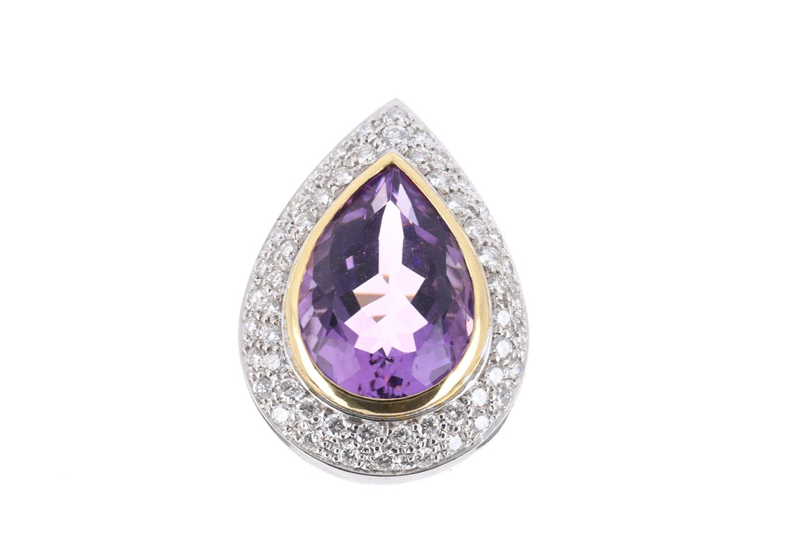 ZAMBIAN AMETHYST & WHITE ZIRCON STERLING SILVER RING ATGW