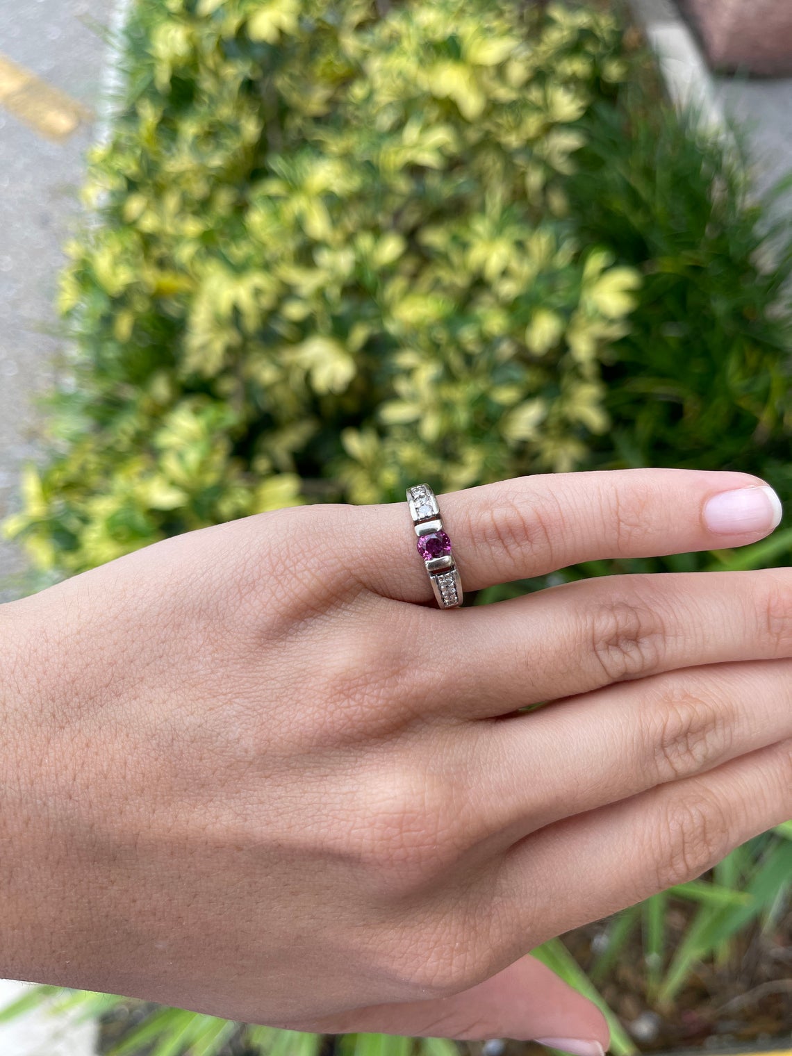 Natural Rubellite & Diamond