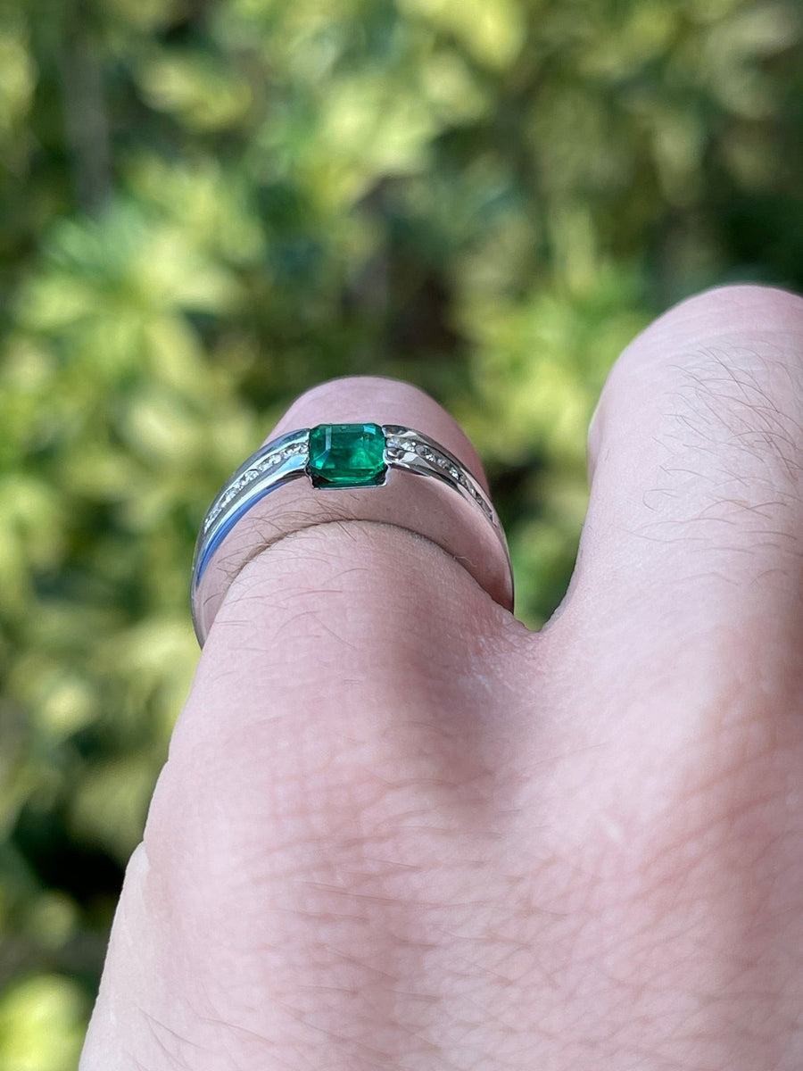 Emerald Cut & Diamond