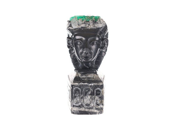 Rough Egyptian Crystal Sculpture Featuring Colombian Emerald