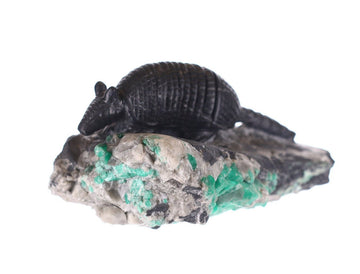 Emerald-Encrusted Armadillo Crystal Sculpture from Colombia