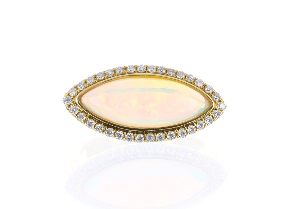 Opal & Diamond 18K East to West Statement Ring