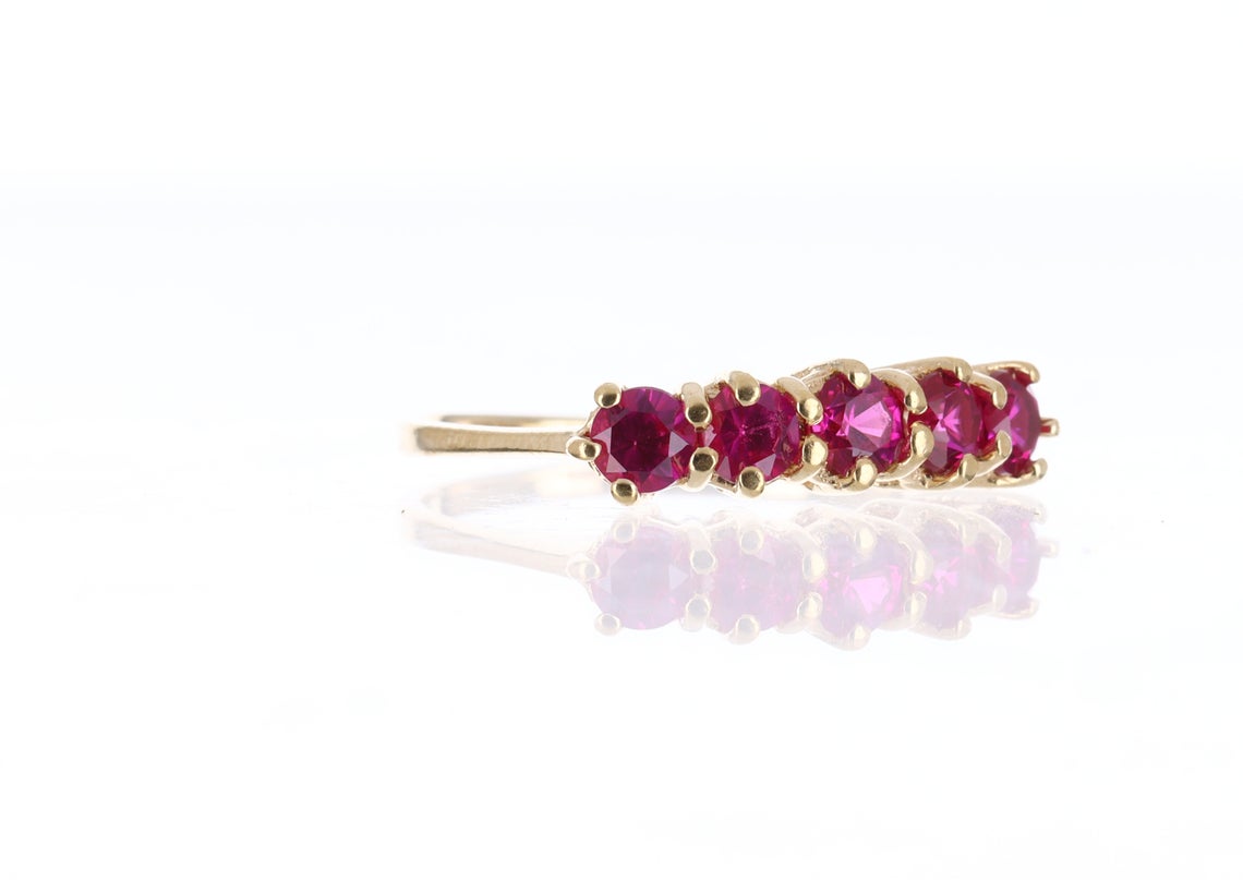 Ruby and Diamond Eternity Band