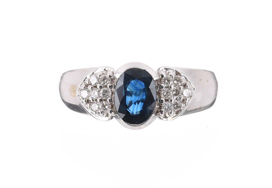 1.21tcw Natural Sapphire & Diamond Ring 14K