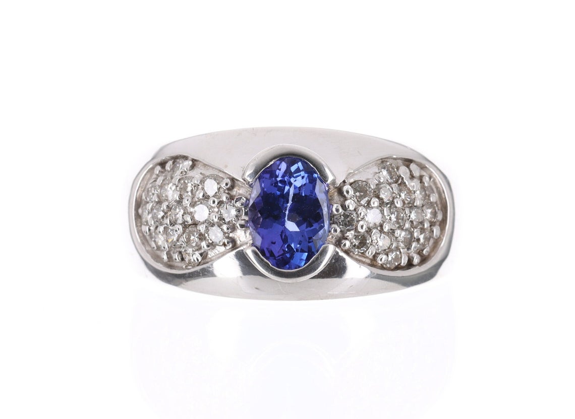 Tanzanite & Diamond 14K Gold Ring