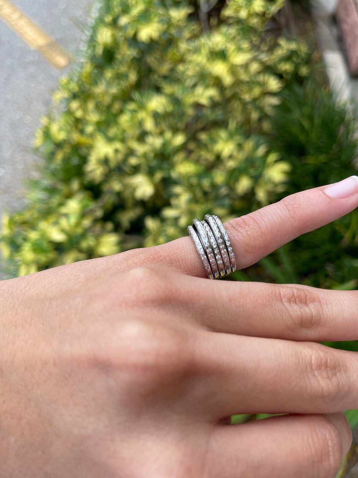 Multi Band Ring White Gold