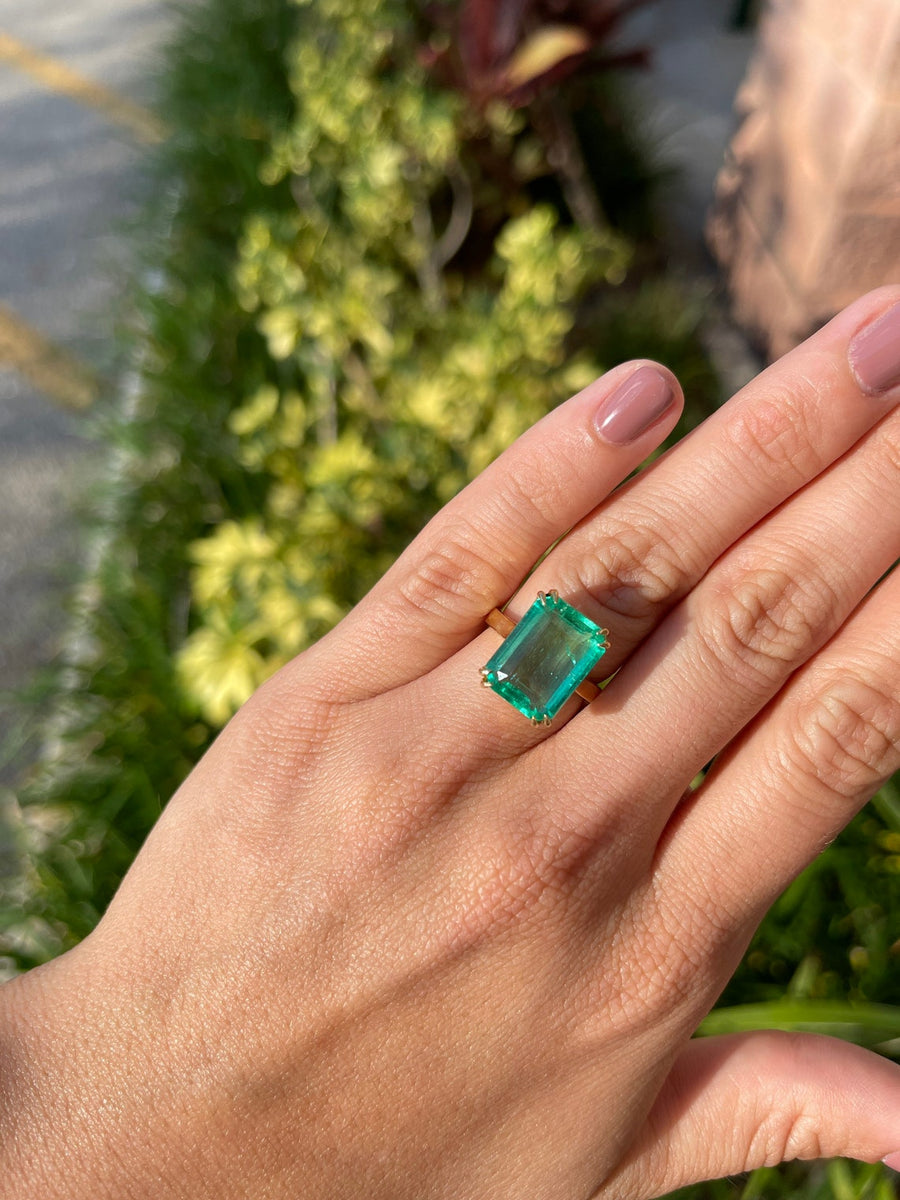 Emerald-Emerald Cut Solitaire Ring
