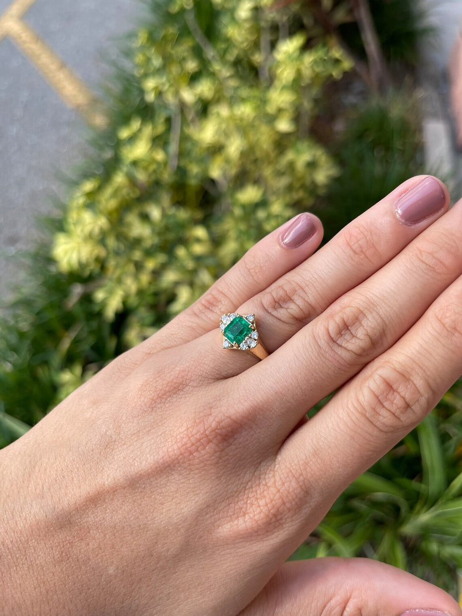 2.45tcw Emerald Cut Fine Emerald Pear and round Diamond