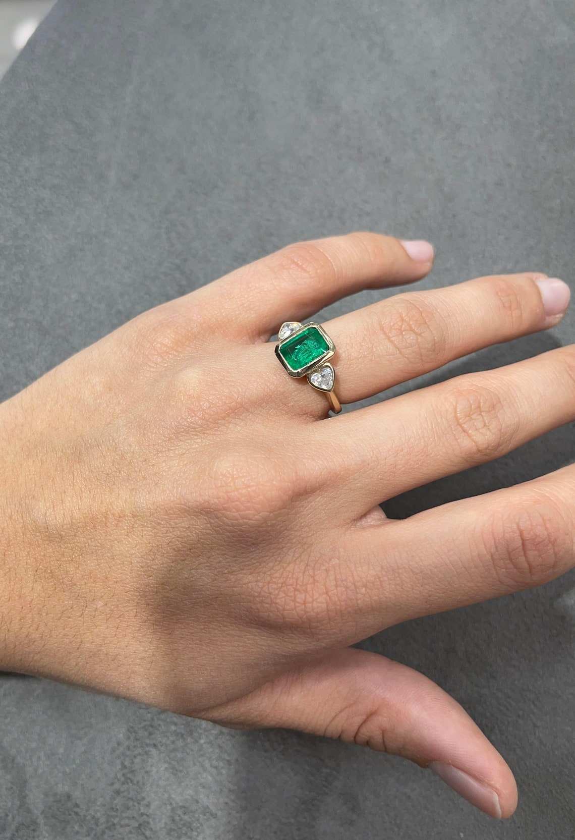 2.54tcw Emerald & Heart Cut Diamond