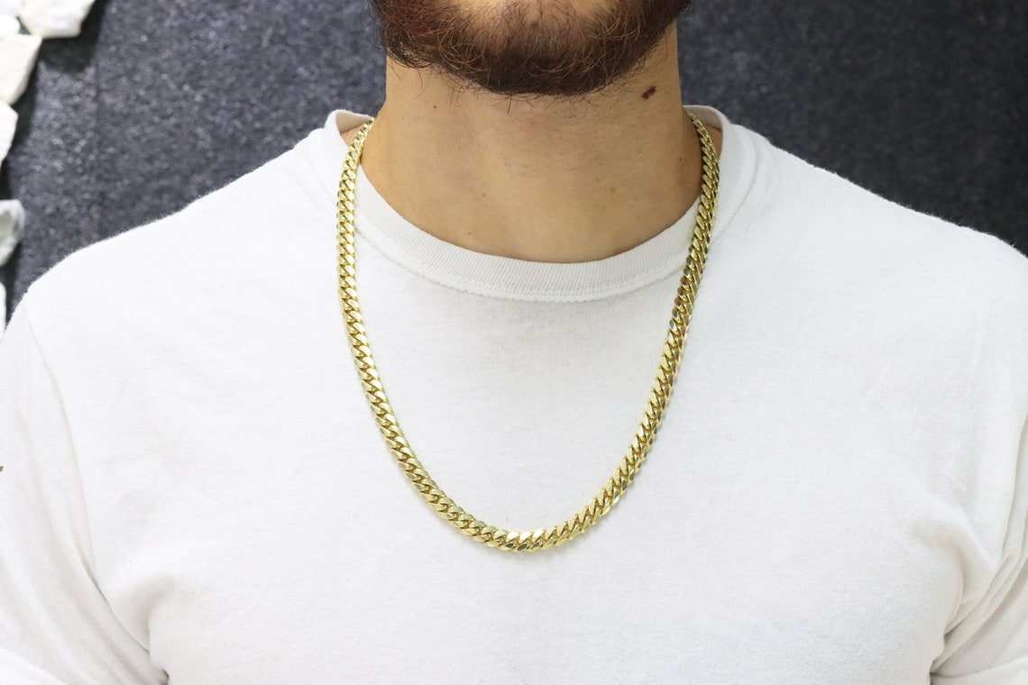 Solid Gold Cuban Link Necklace 14K - 18K - JR Colombian Emeralds