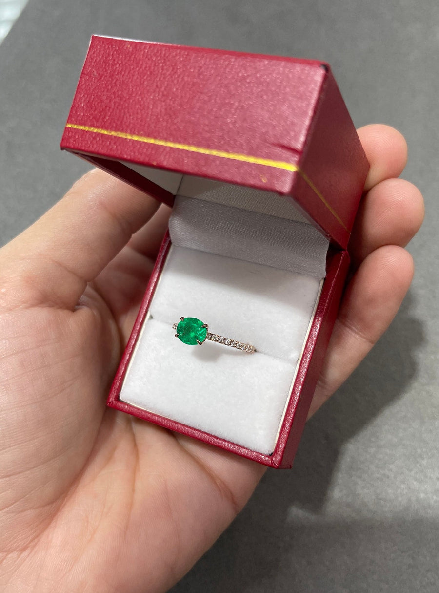 Colombian Emerald & Diamond Engagement Earrings