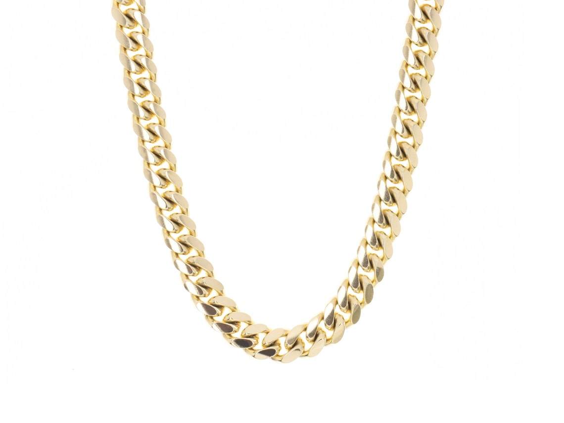 Solid Gold Cuban Link Necklace 14K - 18K - JR Colombian Emeralds