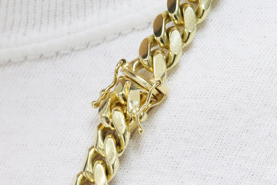 Solid Gold Cuban Link Necklace 14K - 18K – JR Colombian Emeralds