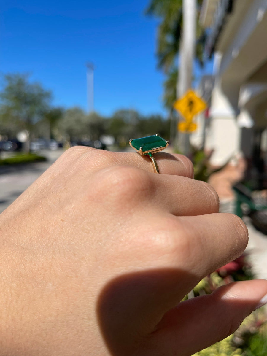 5.20ct Emerald Engagement Four Prong Ring 14K review