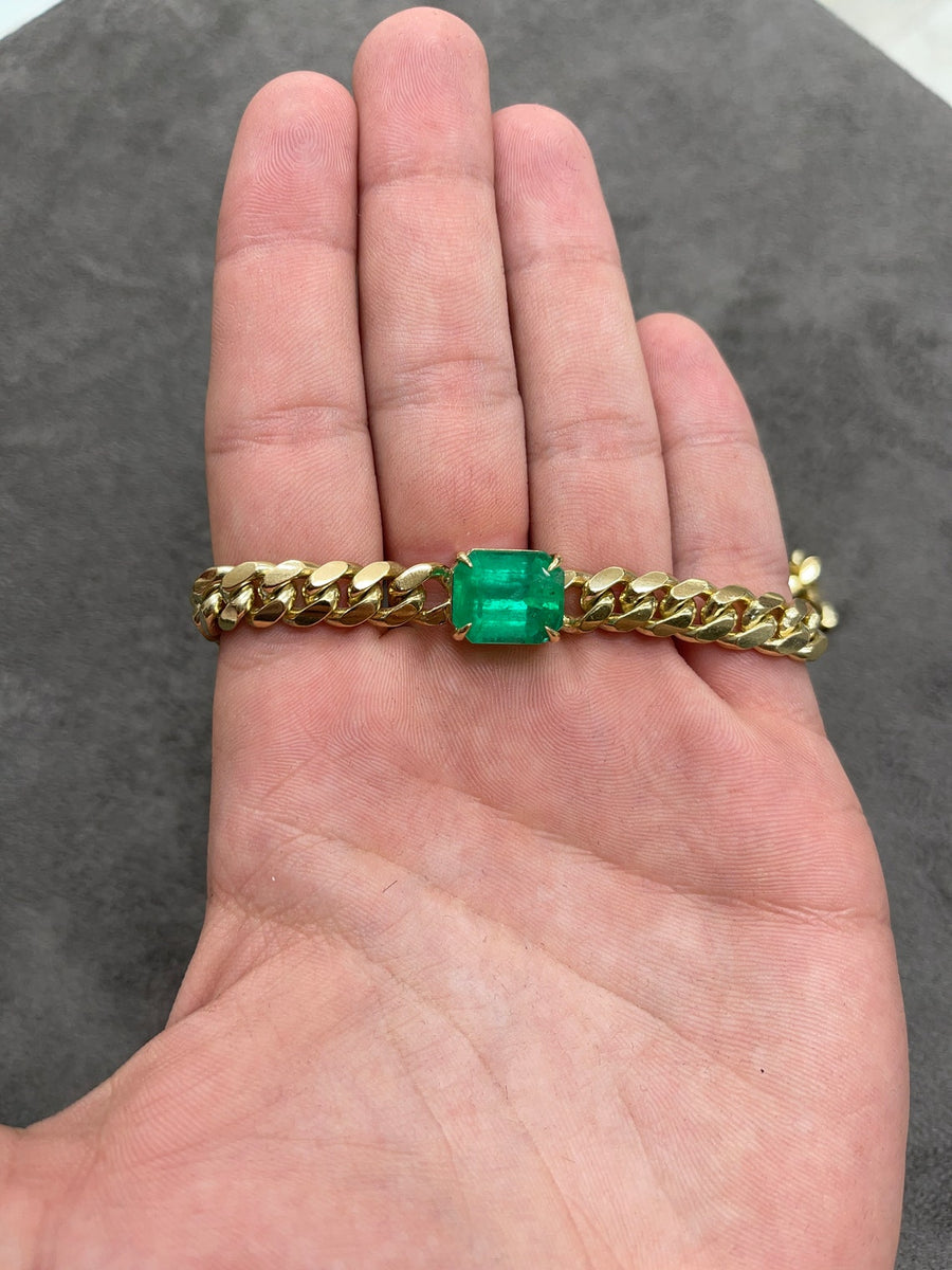  East to West Jumbo Emerald Cut Solid Gold Choker Necklace