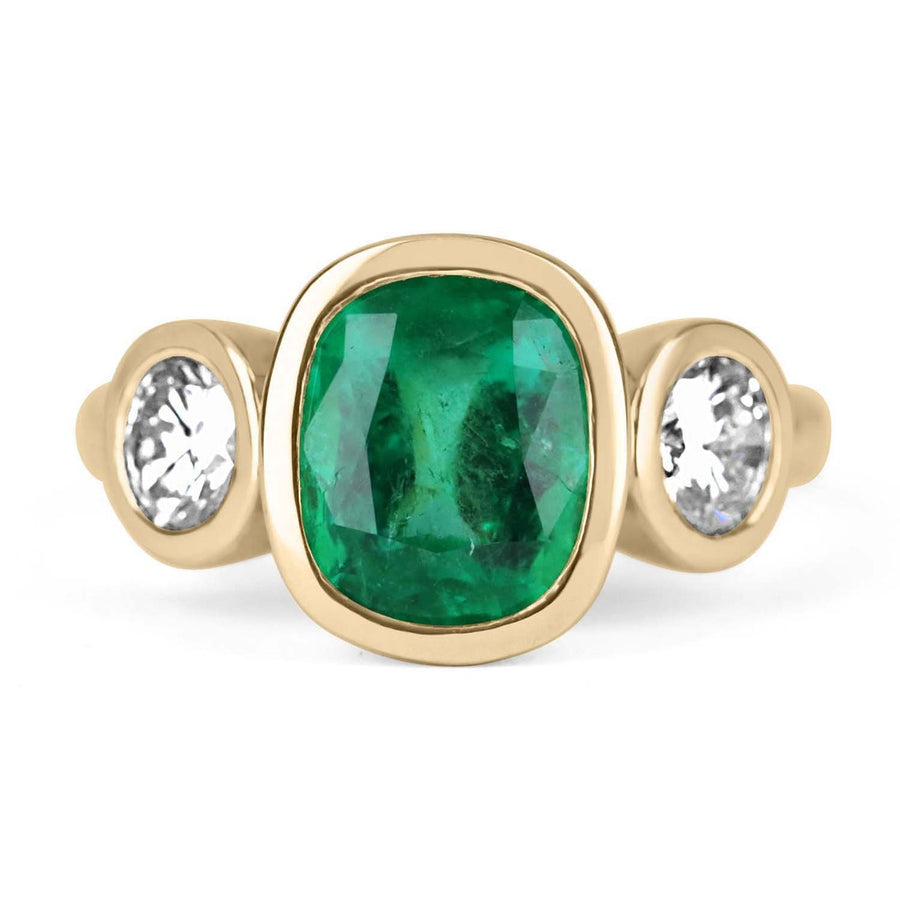 Asscher Cut Emerald Diamond 4.02tcw Men's Wedding Ring 18k Yellow Gold Over