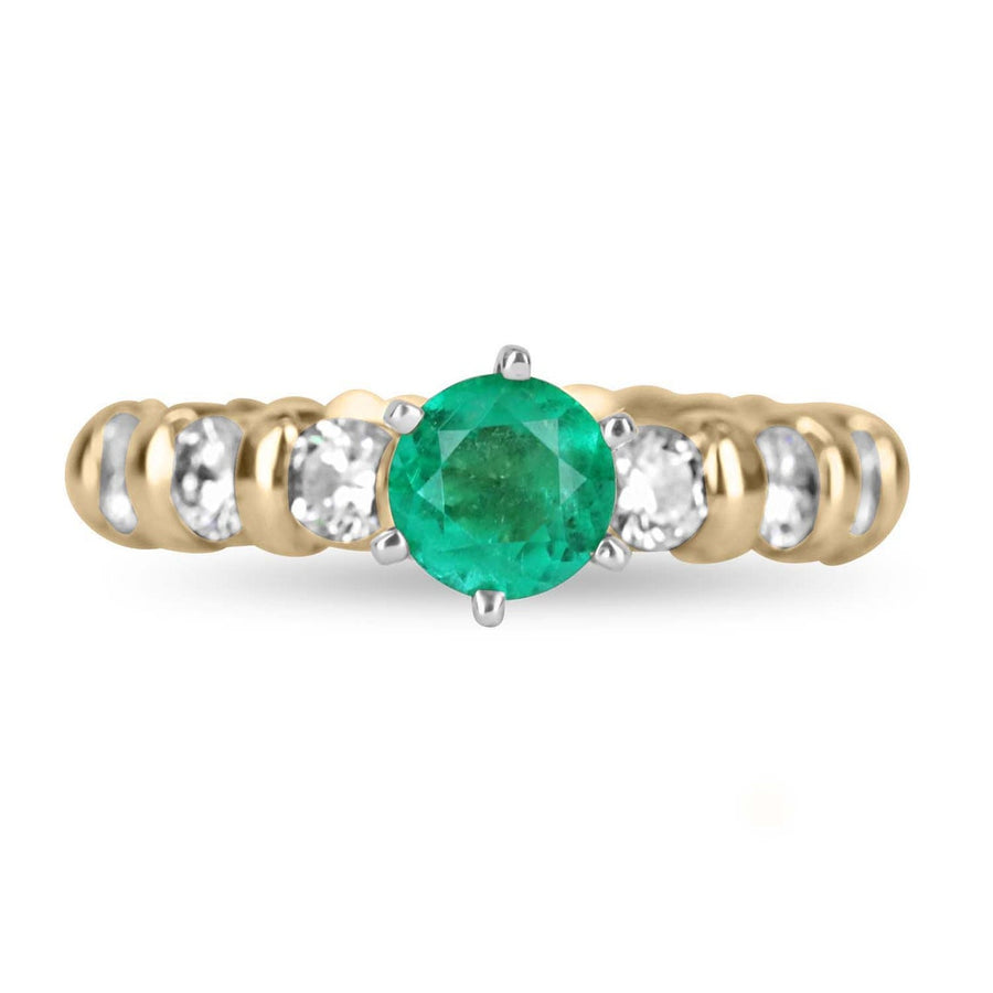 1.69tcw Round Emerald & Diamond Accent Engagement Earrings 18K
