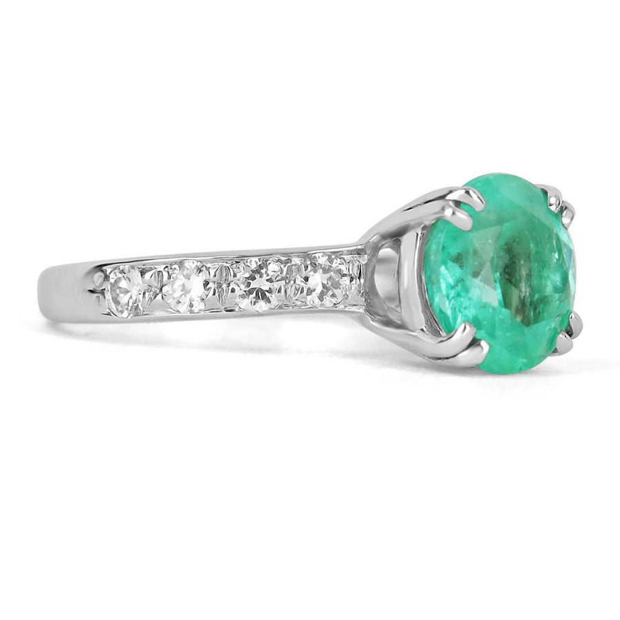 Emerald & Diamond Three Stone