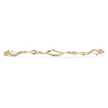 Emerald Woman's Floral Styled 18K Yellow Gold Bracelet