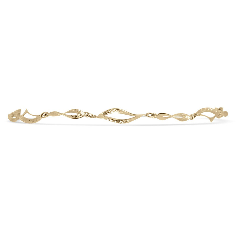 Emerald Woman's Floral Styled 18K Yellow Gold Bracelet