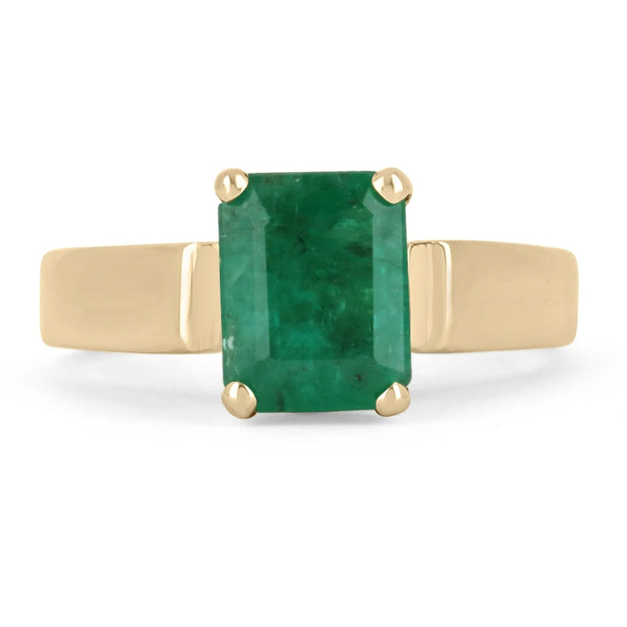 1.88 Carat Emerald Solitaire Engagement Ring 18K