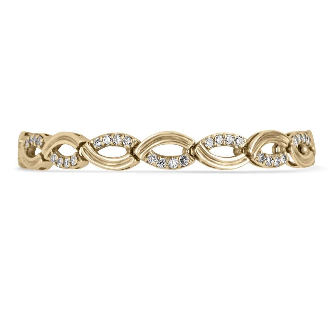 2.0tcw Diamond Infinity Yellow Gold Bracelet - JR Colombian Emeralds