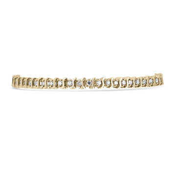 2.66cts Yellow Gold Diamond S Tennis Bracelet 14K