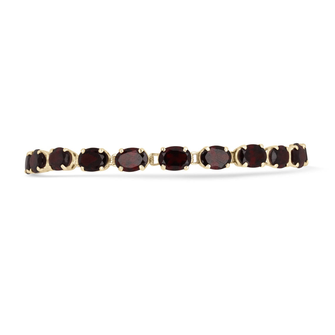 Emerald 10.60tcw Red Garnet 14K Gold Bracelet