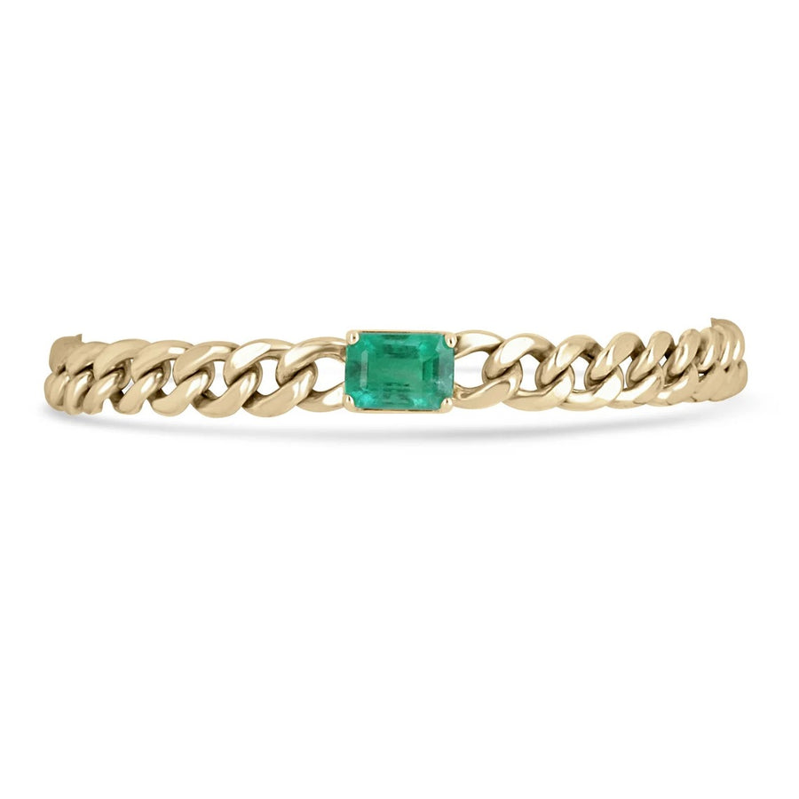 Buy Simple Stylish Emerald Stone Bracelet Design Gold for Girl