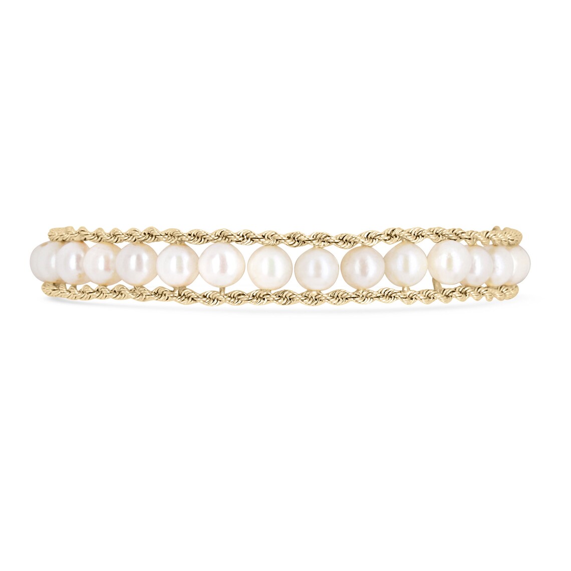 Emerald Fresh Water Pearl 14K Yellow Gold Bracelet