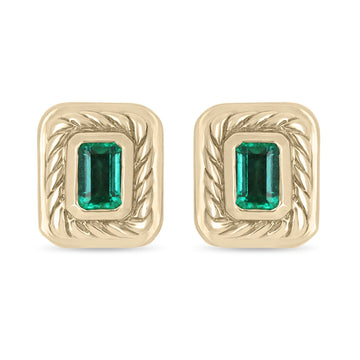 2.85tcw AAA+ Top Quality David Yurman Inspired Colombian Emeralds Studs Earrings