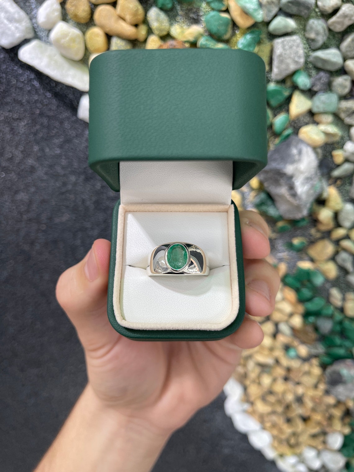 Natural 2.20 CT Unheated Untreated Emerald store Ring Sterling Silver 925 Ring Pnaa Ring Handmade Ring Oval Emerald Cut Ring Unisex Ring