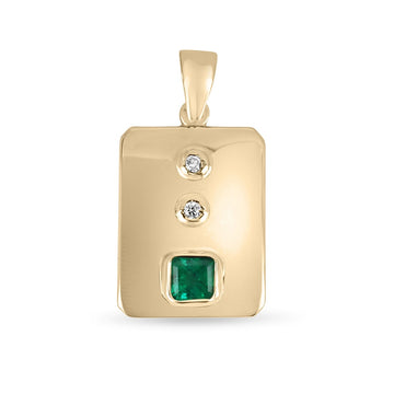 1.05tcw Colombian Emerald 14K Yellow Gold Pendant