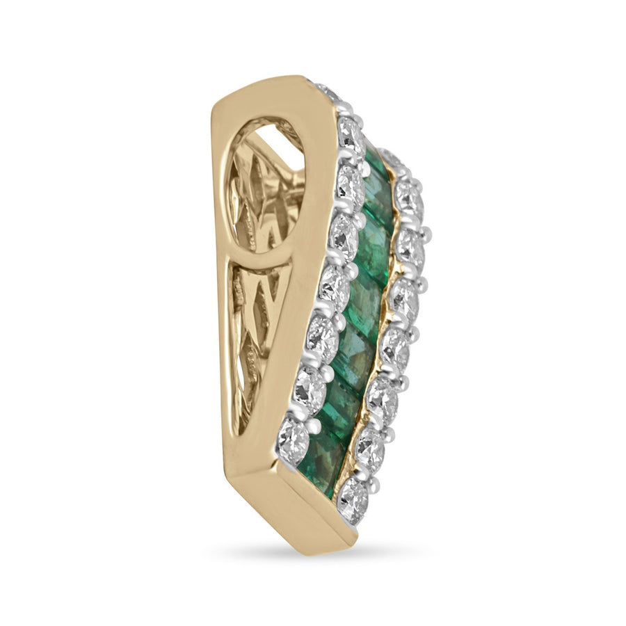 2.23tcw Emerald & Diamond 14K Gold Pendant