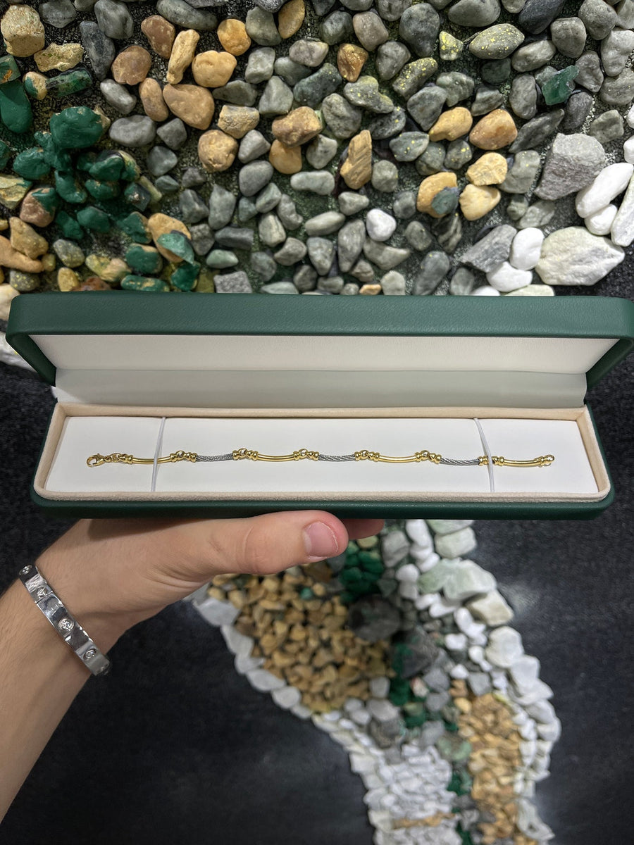 Emerald Two-Tone in Box Womans 18K Gold Bracelet
