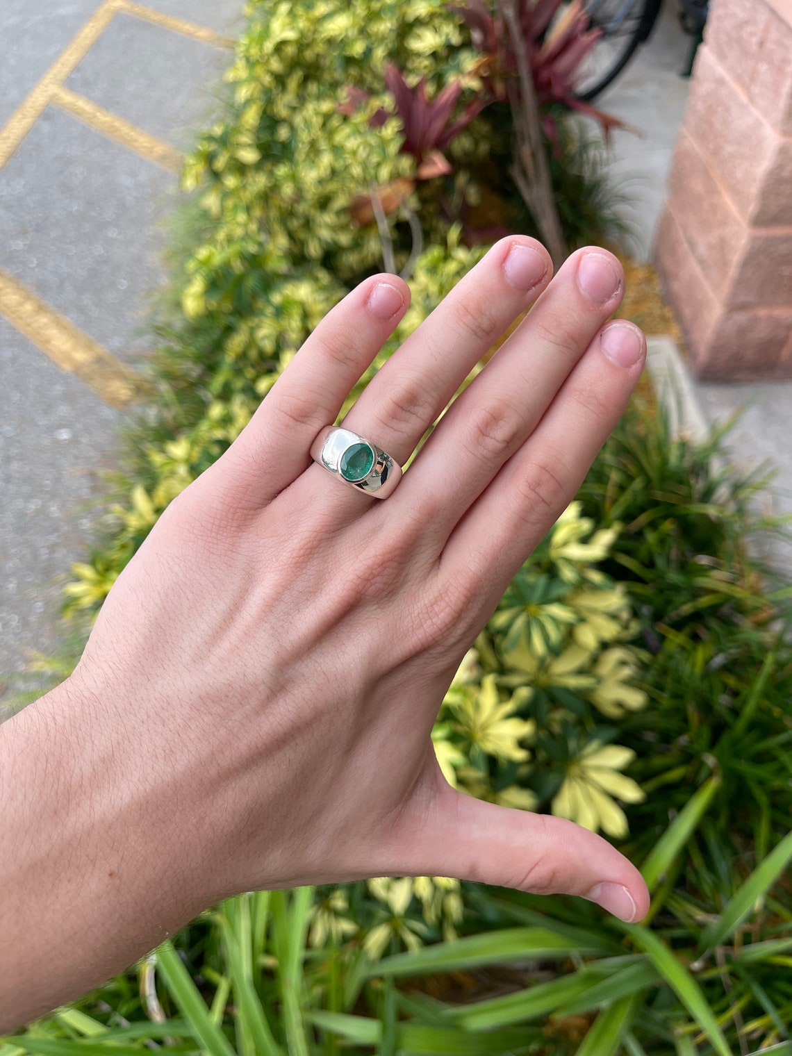 NATURAL emerald ring high quality in 925 sterling solid silver