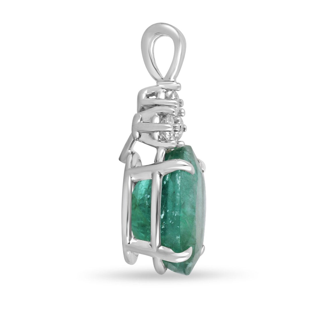 5.24tcw Emerald Pendant 14K Gold Necklace