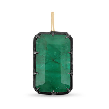10.98ct Emerald Solitaire 14K Gold Pendant