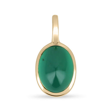 2.50cts Natural Emerald Solitaire 14K Gold Pendant