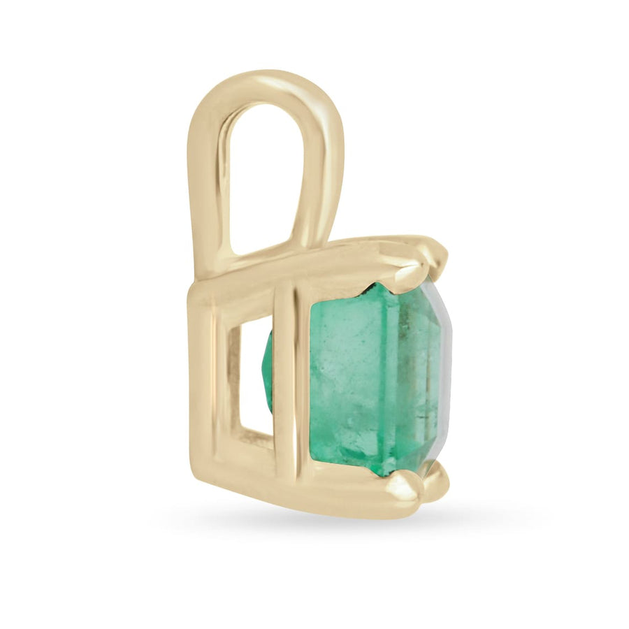 2.50cts Emerald-Asscher Cut Solitaire 4Prong 14K Gold Pendant