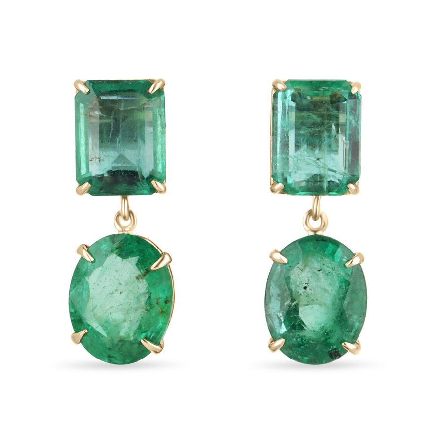 Emerald Earrings Oval Studs Earrings 