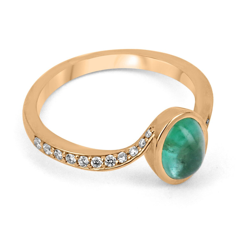 Emerald Cabochon Multi Gemstone Statement Rose Ring