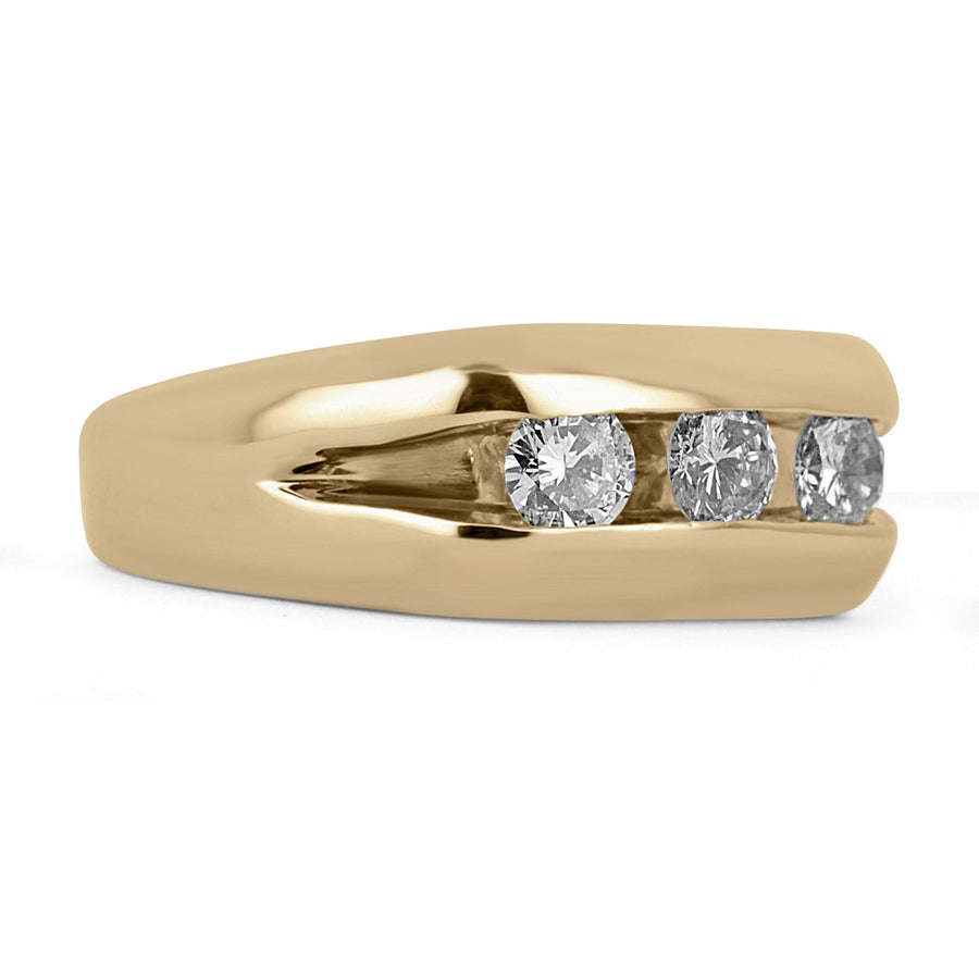 1.32tcw Natural Diamond 3 Stone 14K Gold Ring