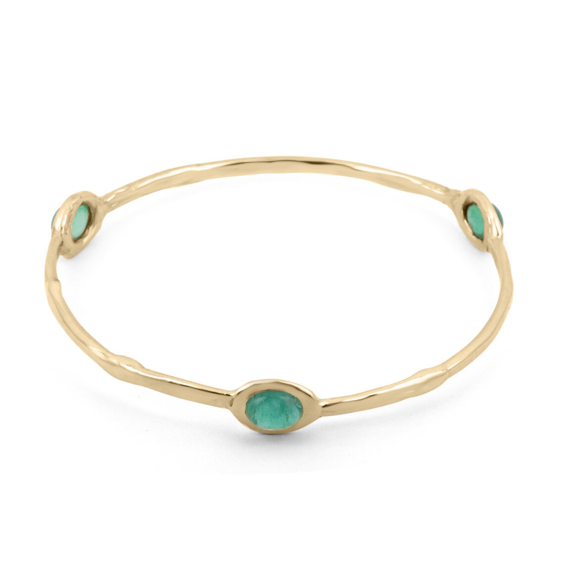 Solitaire Emerald Cabochon Oval Shape Bangle