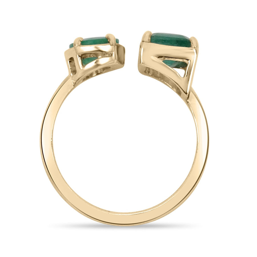 Emerald - Emerald Cut & Oval Cut Cuff Ring