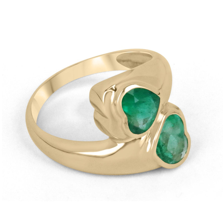 Fine Quality Dark Emerald Bypass Ring