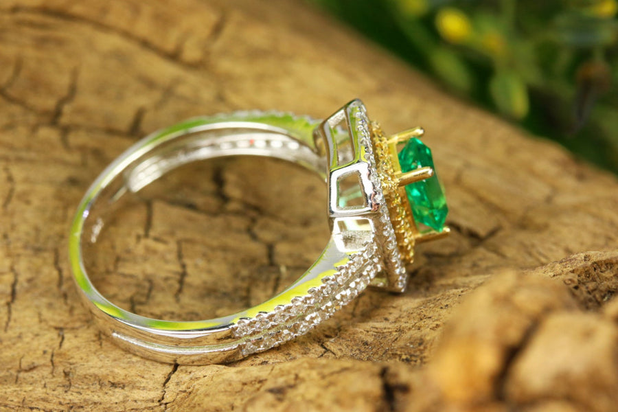 Fancy Yellow Cushion Cut Diamond Ring | Yellow Diamond with Baguettes –  Kingofjewelry.com