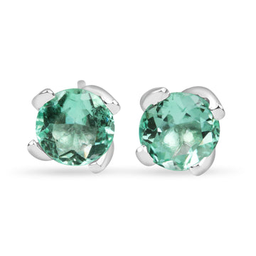 1.50tcw Round Emerald Four Prong Studs 14K